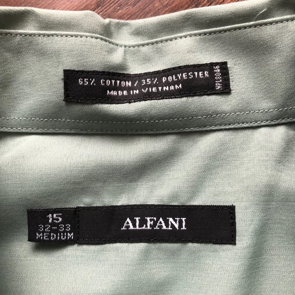 Alfani mens mint green dress shirt size Medium M - Picture 8 of 8